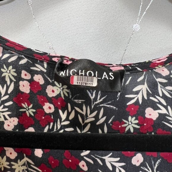 Nicholas Black Red Mini Daisy Wrap Midi Dress $595 - Picture 7 of 10